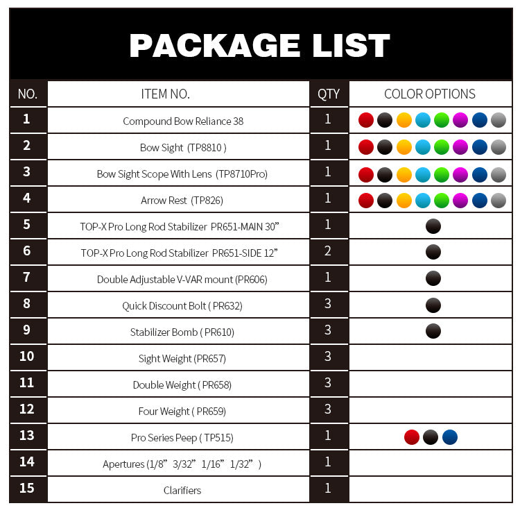 Topoint Reliance 36" Target Compound Bow Package 60lb 26.5-30.5"