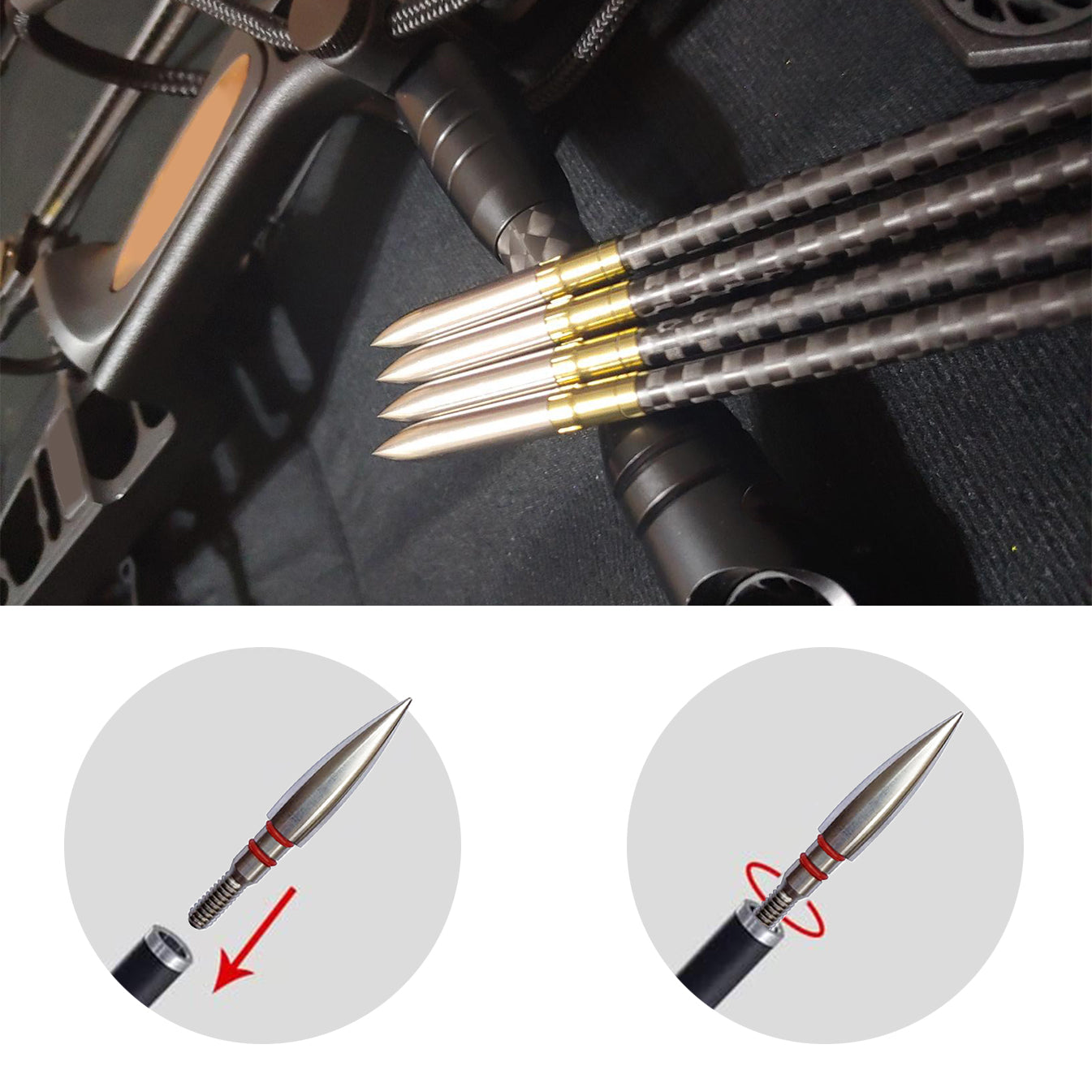 Pandarus Stainless Steel Bullet Points 9/32 19/64 5/16 100-200Gr