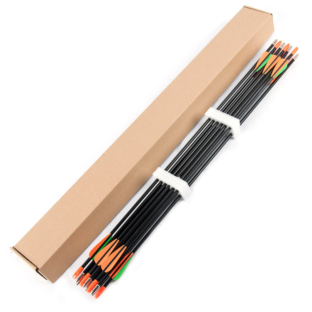 28" Fiberglass Arrows upto 30LB For Kid Practice Target Recurve Compound Bow