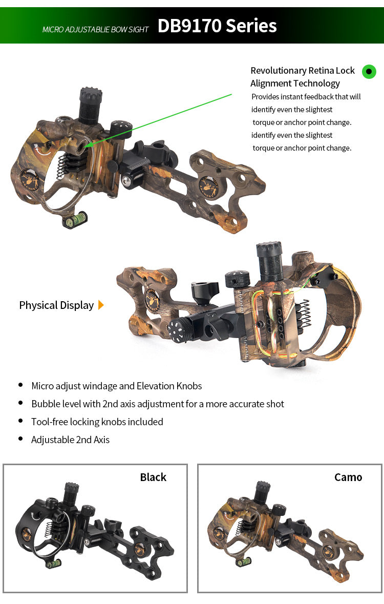 Topoint Compound Bow Sight-DB9150 Black
