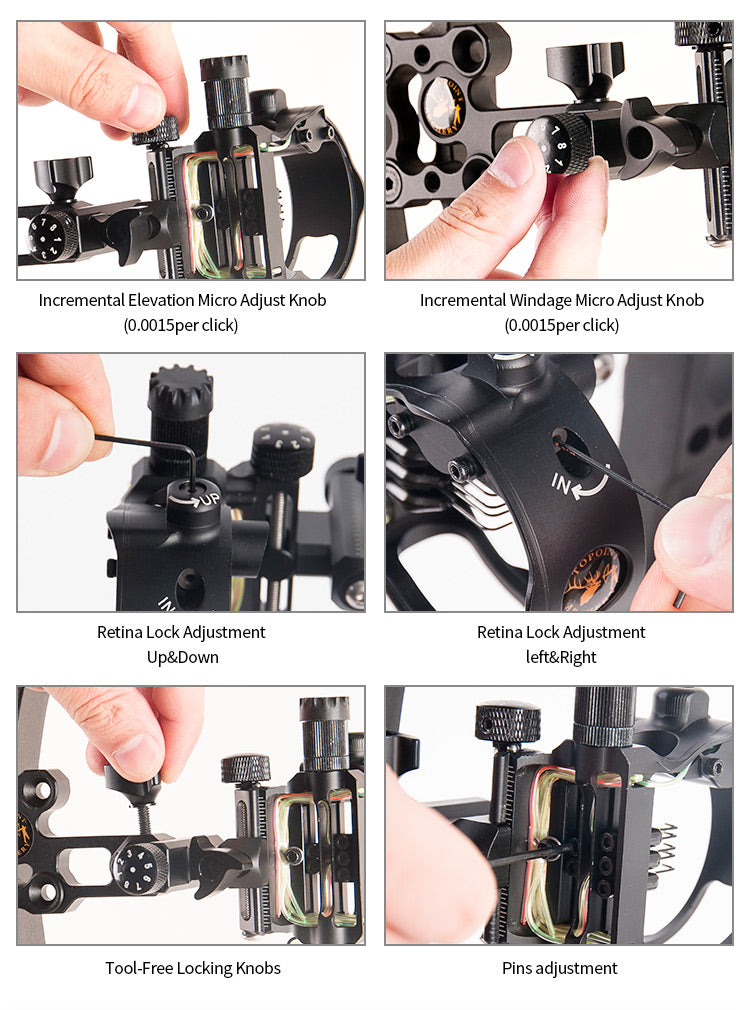 Topoint Compound Bow Sight-DB9150 Black