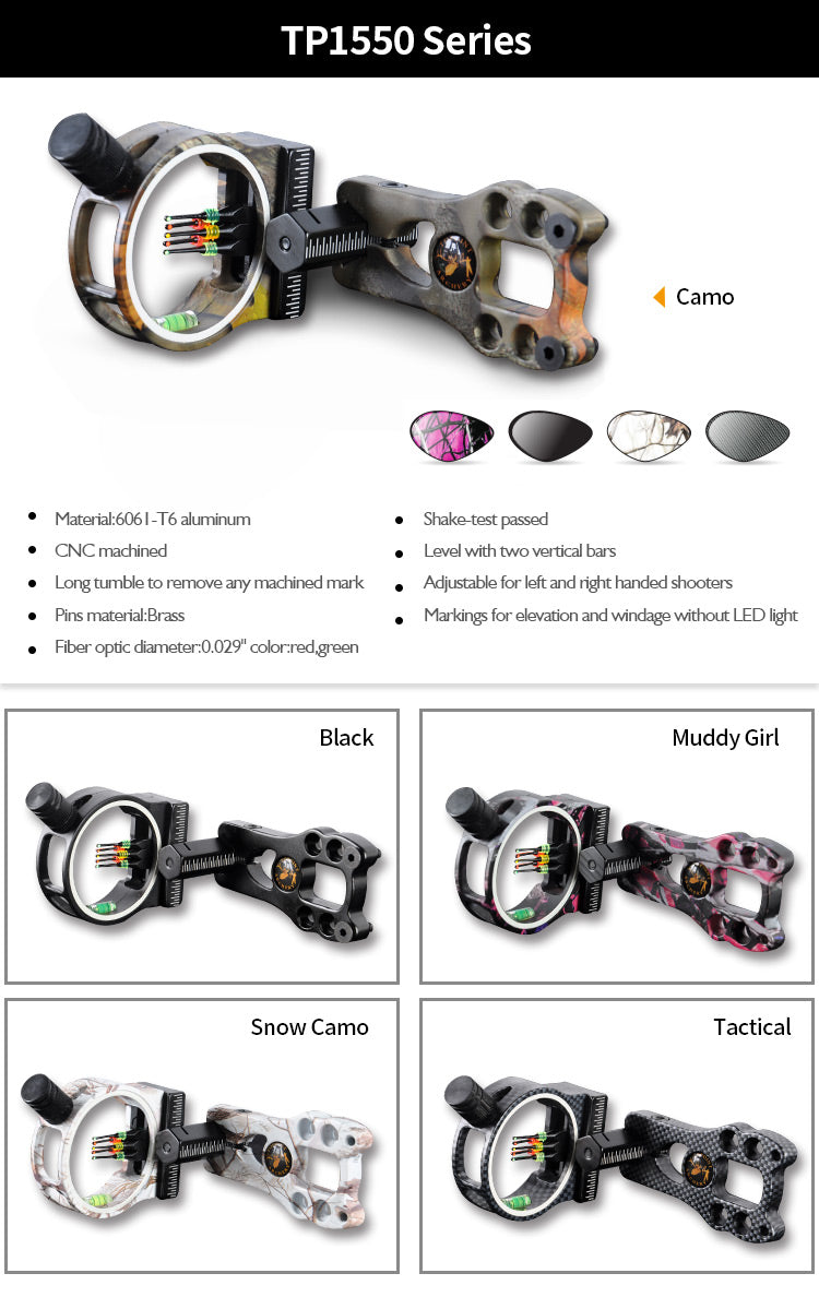 Topoint Bow Sight Metal sight with plastic pin guard TP1550