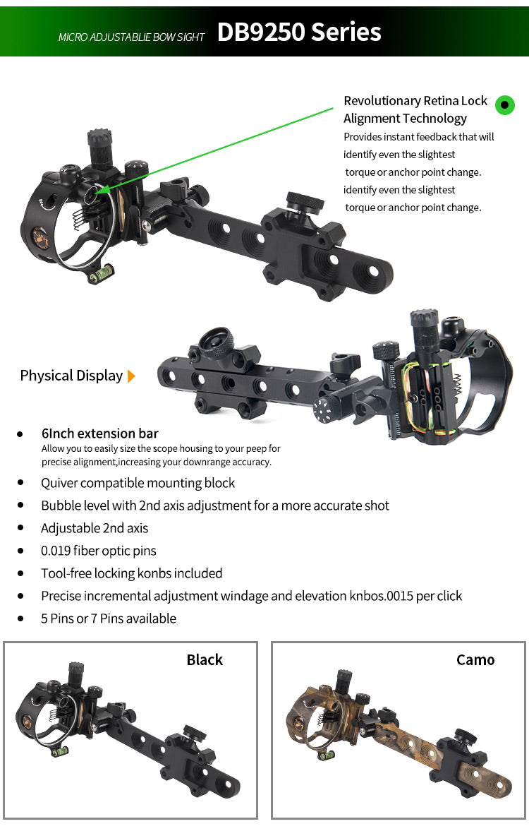 Topoint Compound Bow Sight-DB9150 Black