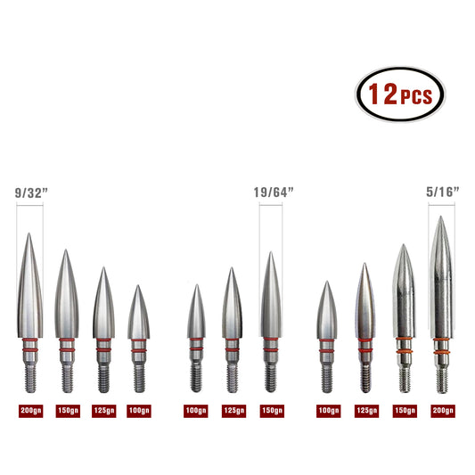 Pandarus Stainless Steel Bullet Points 9/32 19/64 5/16 100-200Gr