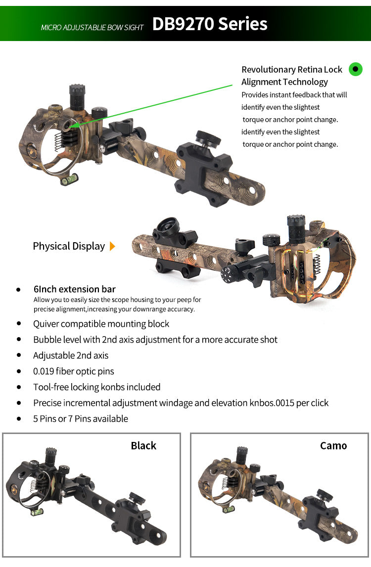 Topoint Compound Bow Sight-DB9150 Black