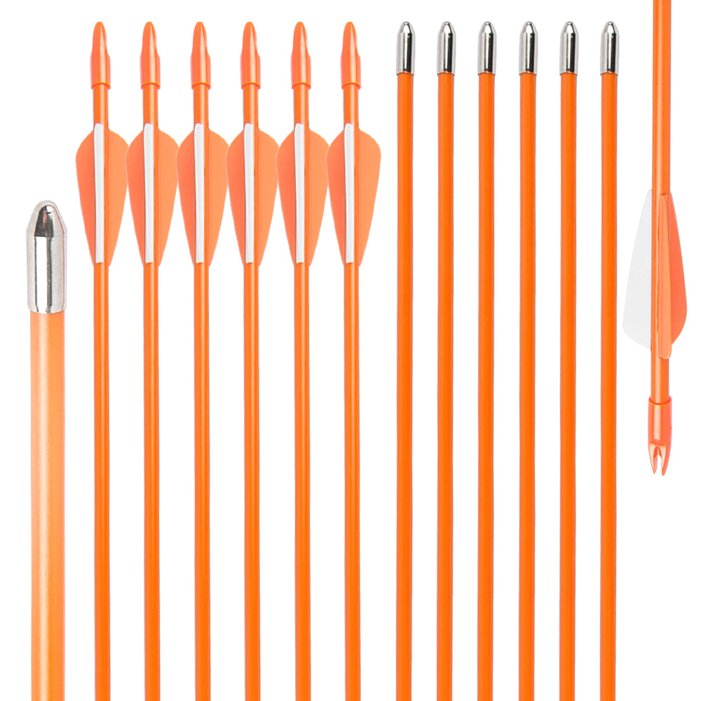 28" Fiberglass Arrows upto 30LB For Kid Practice Target Recurve Compound Bow