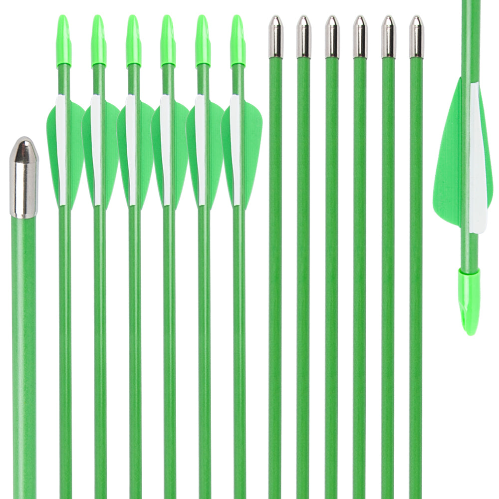 28" Fiberglass Arrows upto 30LB For Kid Practice Target Recurve Compound Bow
