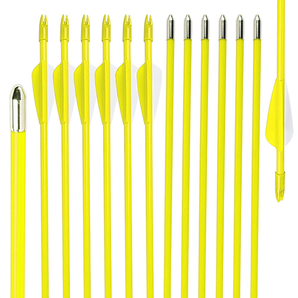 28" Fiberglass Arrows upto 30LB For Kid Practice Target Recurve Compound Bow