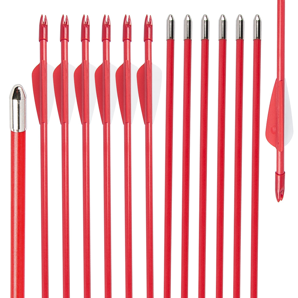 28" Fiberglass Arrows upto 30LB For Kid Practice Target Recurve Compound Bow