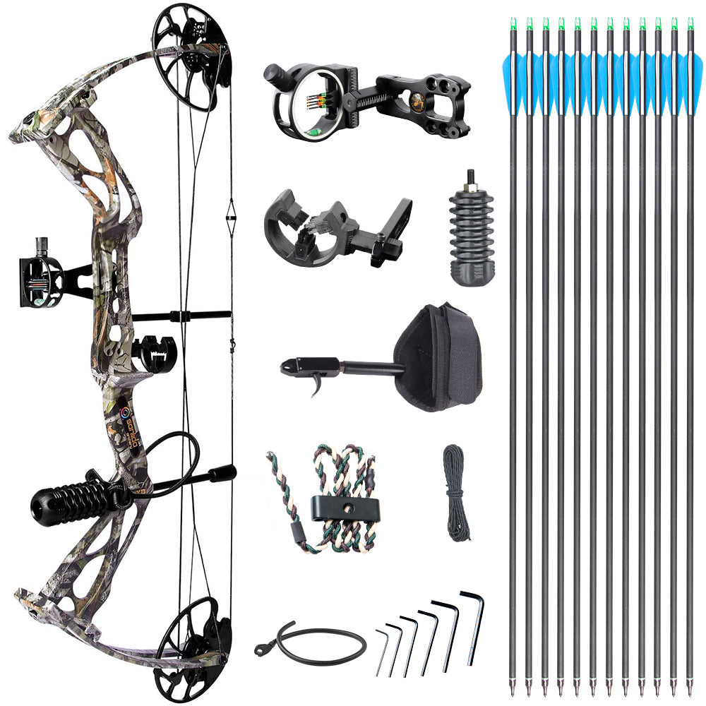 Sanlida Dragon X8 Compound Bow For Hunting Target 10-60lb 310FPS USA Limbs