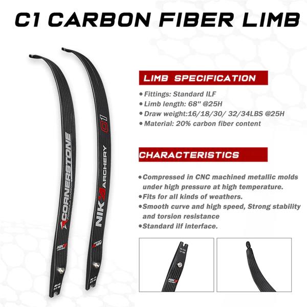 Nika Archery C1 ILF Carbon Limbs Long Limbs 70inch