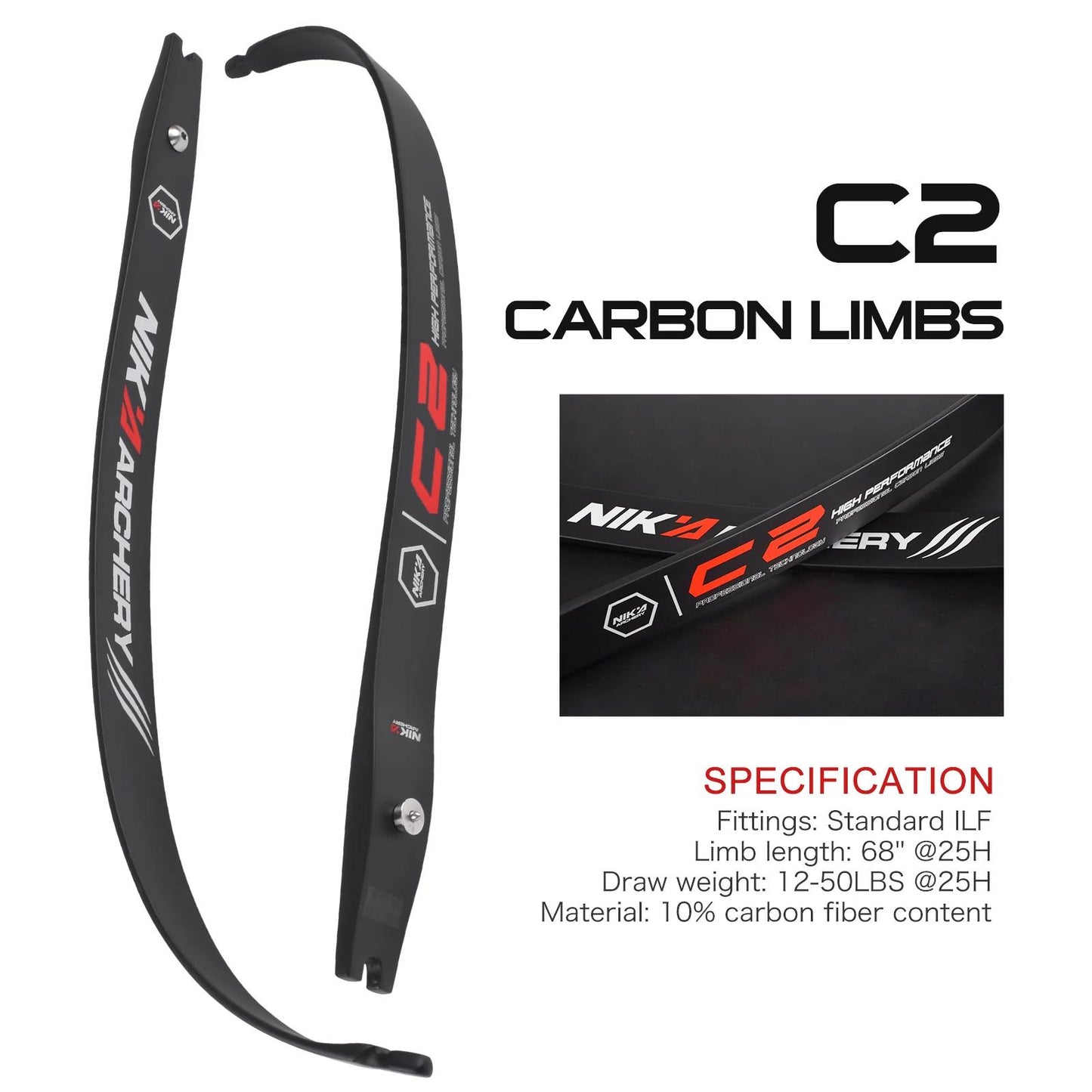 Nika Archery C2 ILF Carbon Limbs