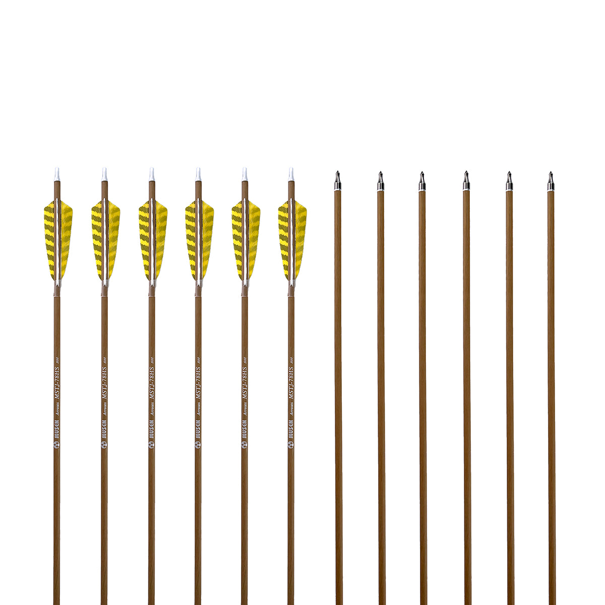 Musen Pure Carbon Feather Arrows Spine 500