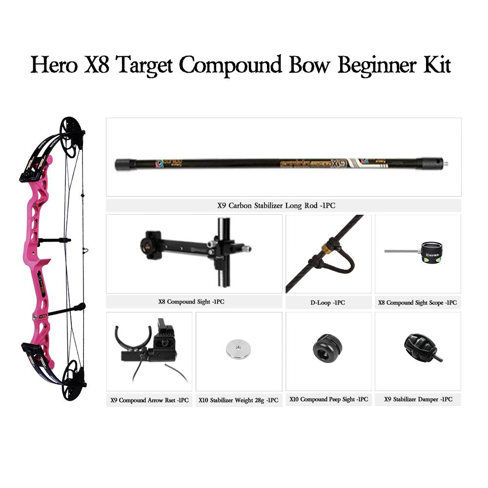 Hero X8 Target Compound Bow Beginner Package