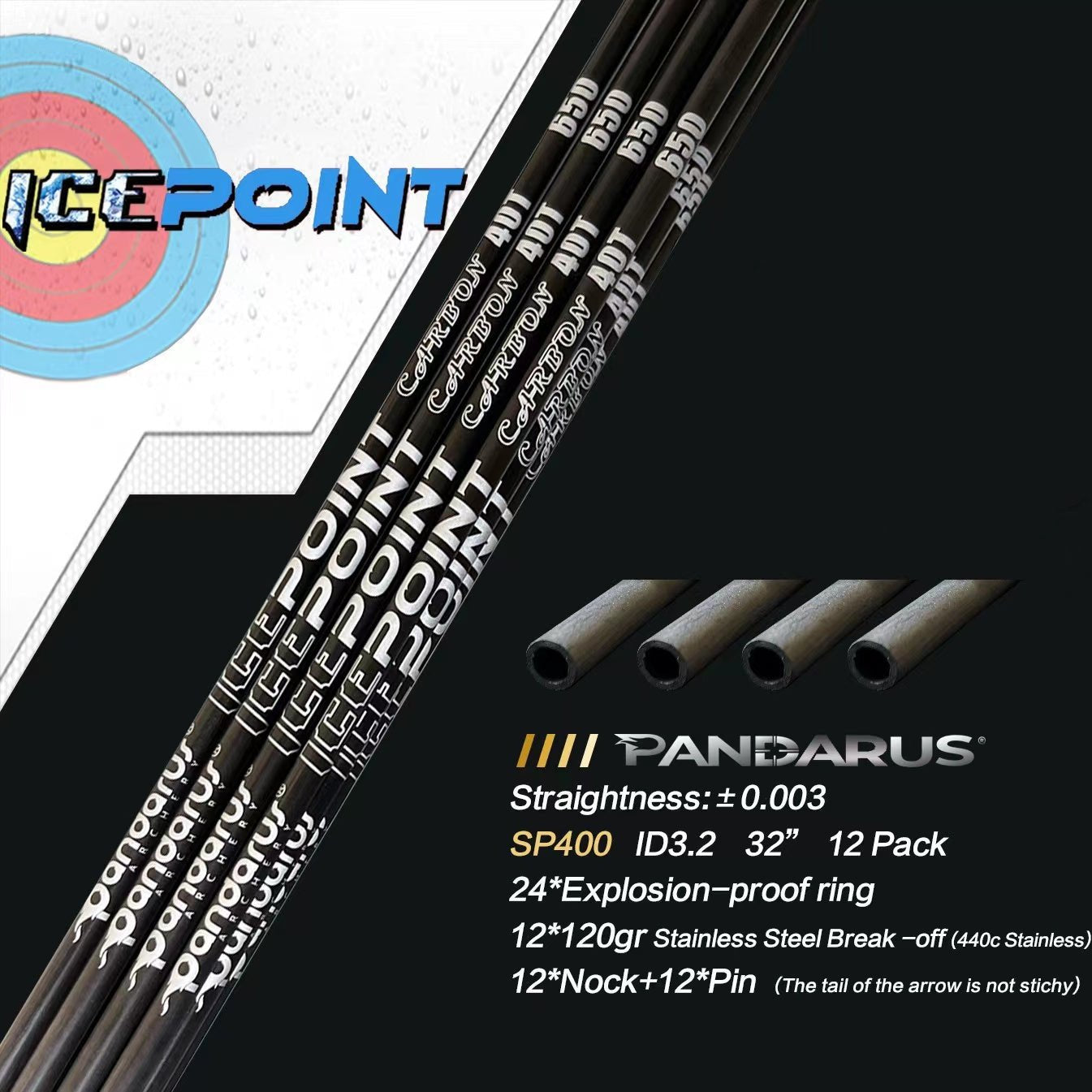 Pandarus ICEPOINT 3.2mm .003 Straightness Shaft Only