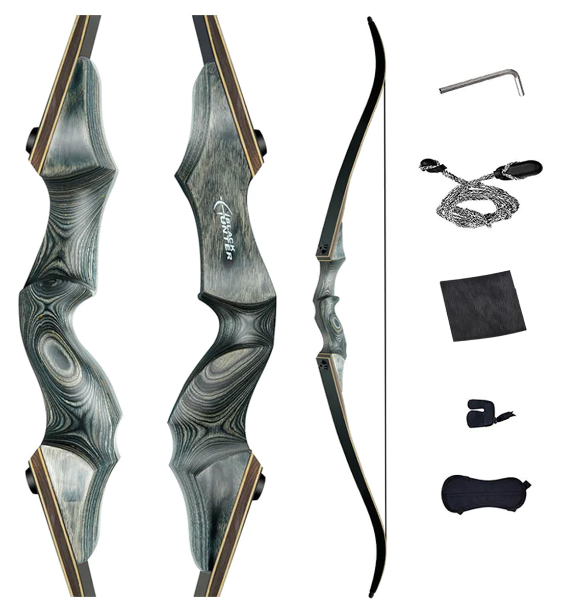 Black Hunter 60″ Take Down Recurve Bow – RH & LH