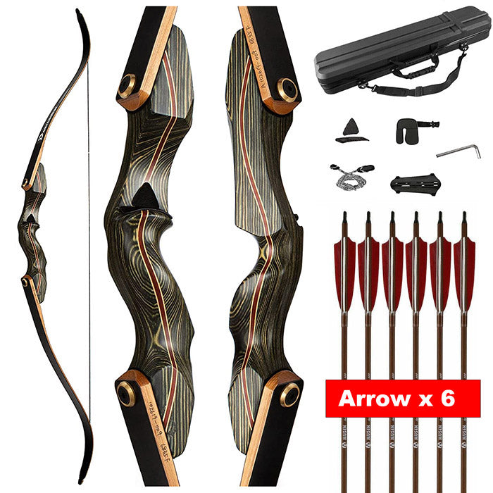 Dseeker Coyote Wooden Takedown Recurve Bow - 60 Inch AMO - Archery 30-60lb