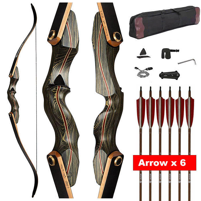 Dseeker Coyote Wooden Takedown Recurve Bow - 60 Inch AMO - Archery 30-60lb