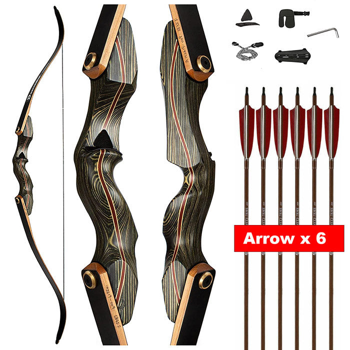 Dseeker Coyote Wooden Takedown Recurve Bow - 60 Inch AMO - Archery 30-60lb