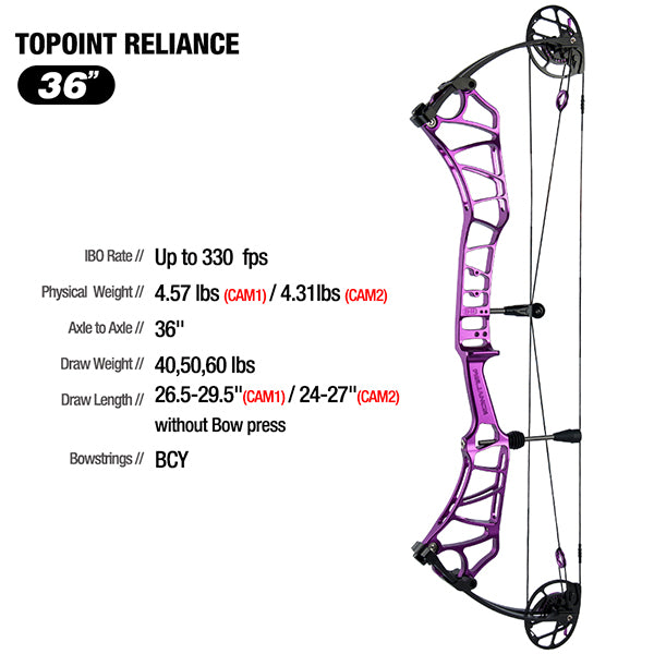 Topoint Reliance 36 Target Compound Bow Cam1 26.5-29.5"