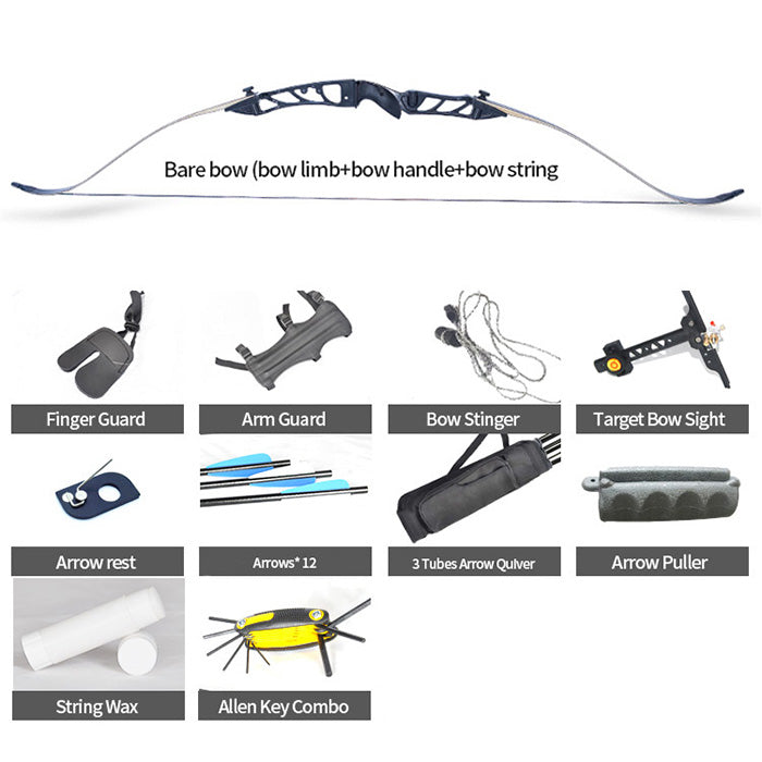 Topoint R2 Recurve Bow Set Archery Takedown 68 Inch Target & Hunting RH Only