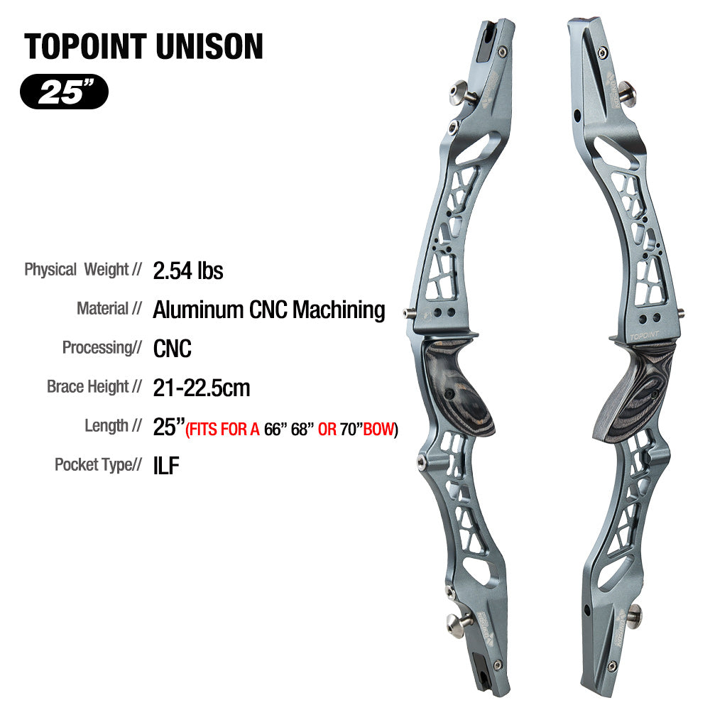 Topoint Unison 25" ILF Target Recurve Bow Riser