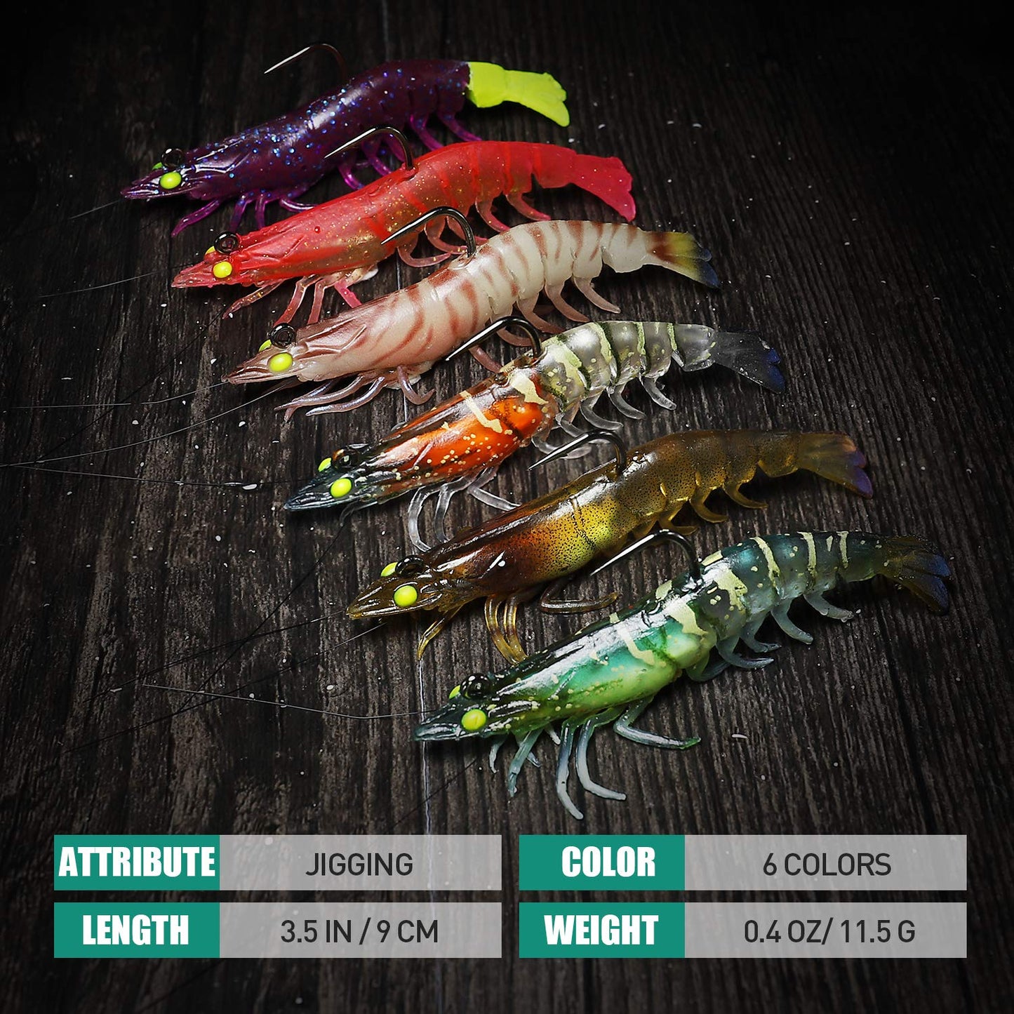 TRUSCEND Soft Shrimp Fishing Lures With VMC Hook