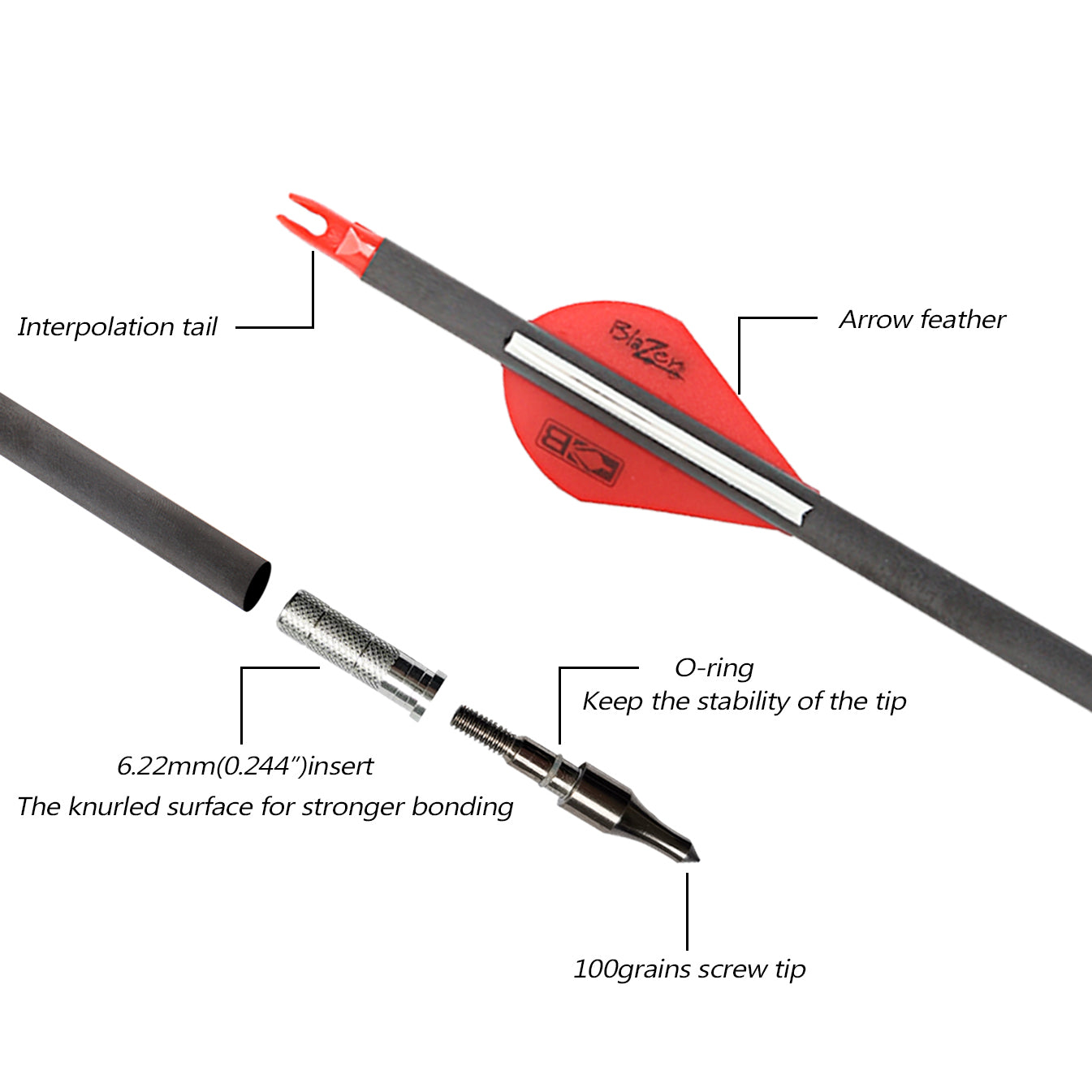Musen Carbon Hunting Arrows Spine250