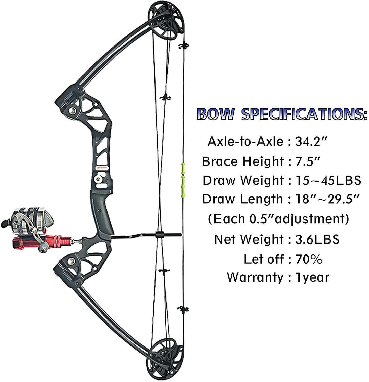 Evercatch Bowfishing Bow Kit Ready to shoot RH 15-50lb