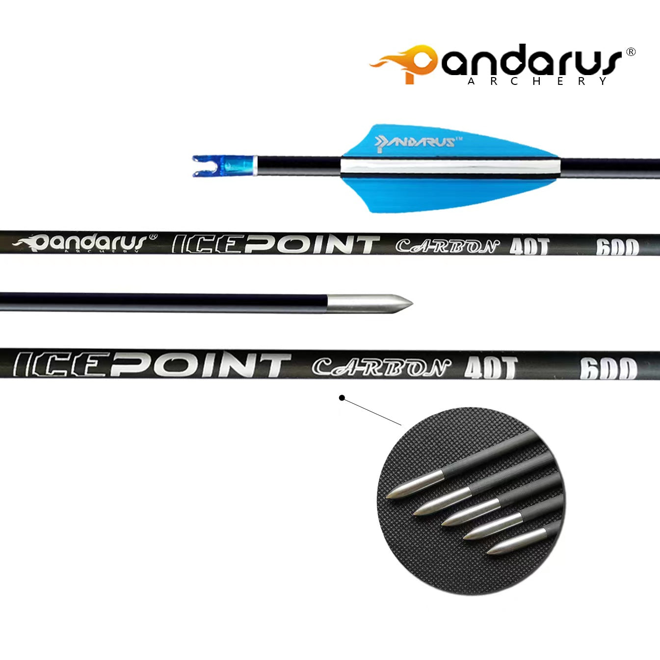 Pandarus ICEPOINT 3.2mm .001 Straightness With Nocks and Tips
