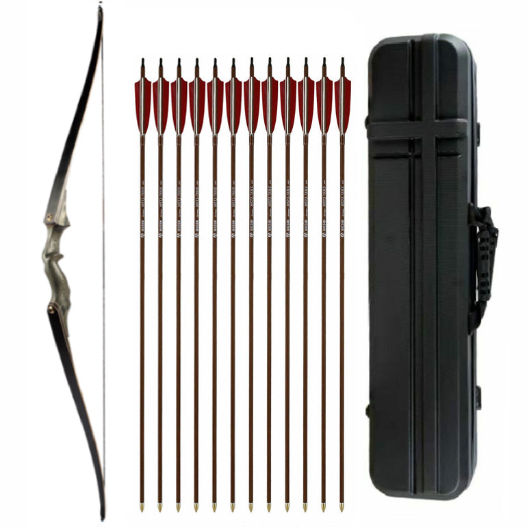 Black Hunter 60" Taken Down Longbow Limbs RH Hard Case Package