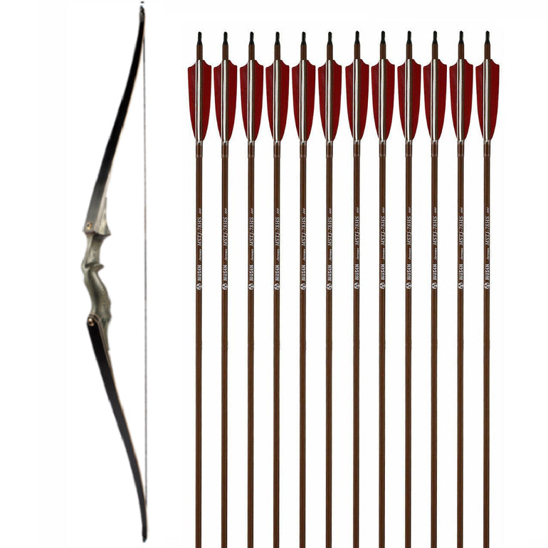Black Hunter 60" Taken Down Recurve Bow Longbow Limbs RH Package