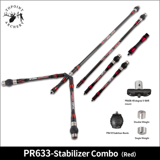 Topoint Top-X Carbon Stabilizer set with dampeners For Compound Bow