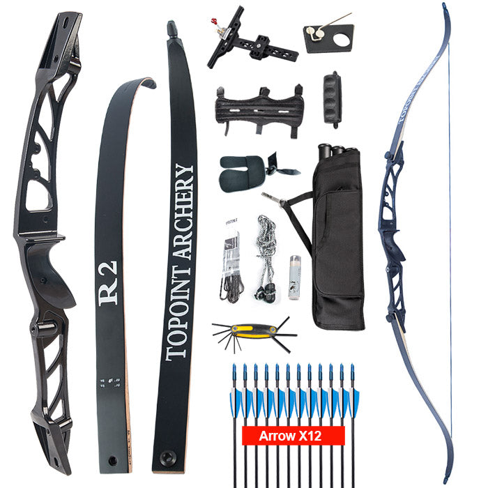 Topoint R2 Recurve Bow Set Archery Takedown 68 Inch Target & Hunting RH Only
