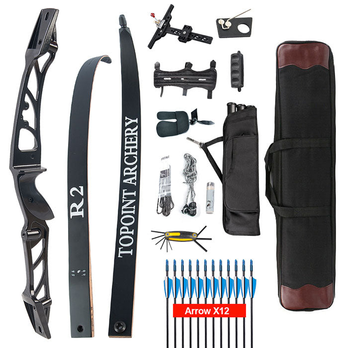 Topoint R2 Recurve Bow Set Archery Takedown 68 Inch Target & Hunting RH Only