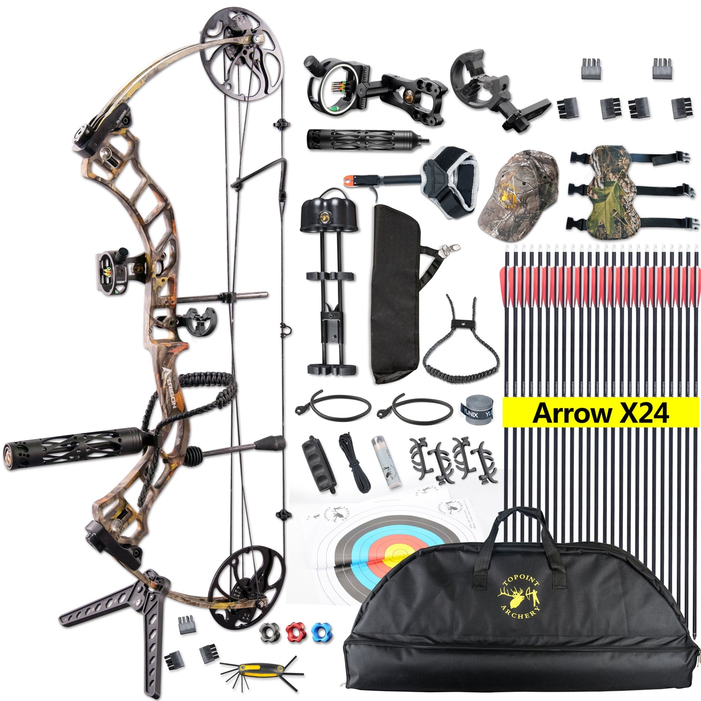 Topoint Trigon 19-30" COMPOUND BOW & ARROW HUNTING TARGET ARCHERY 15-70LBS