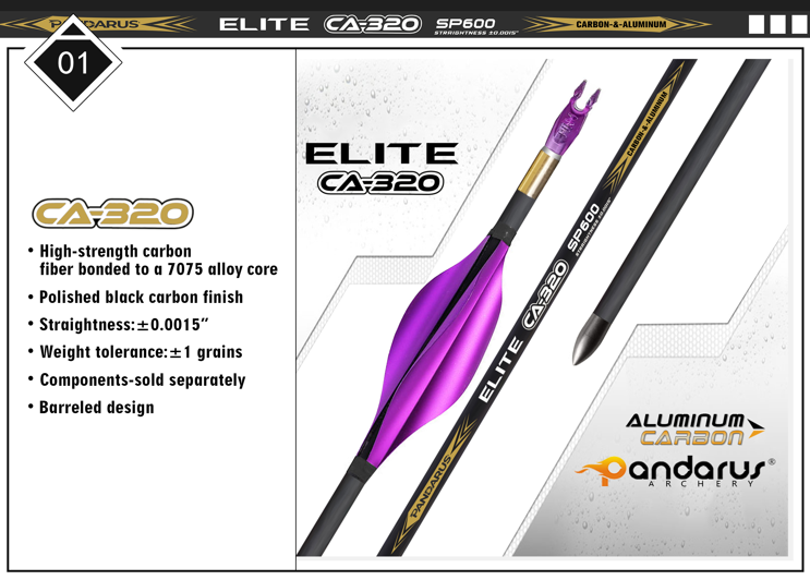 Pandarus CA-320 Barrel Shafts With Stainless Point