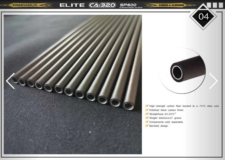 Pandarus CA-320 Barrel Shafts With Stainless Point