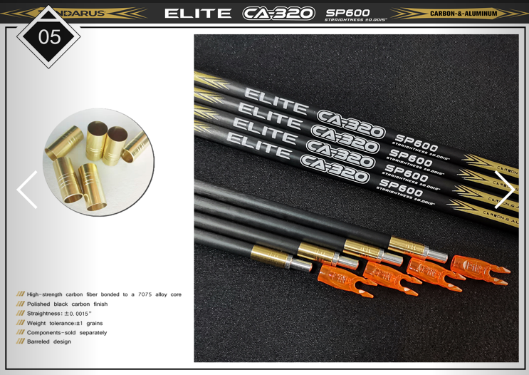 Pandarus CA-320 Barrel Shafts With Stainless Point
