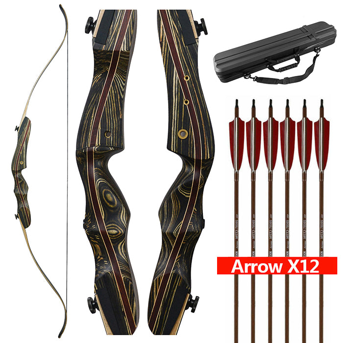 Dseeker Warrior Wooden Takedown Recurve Bow 62 Inch AMO 30-60lb
