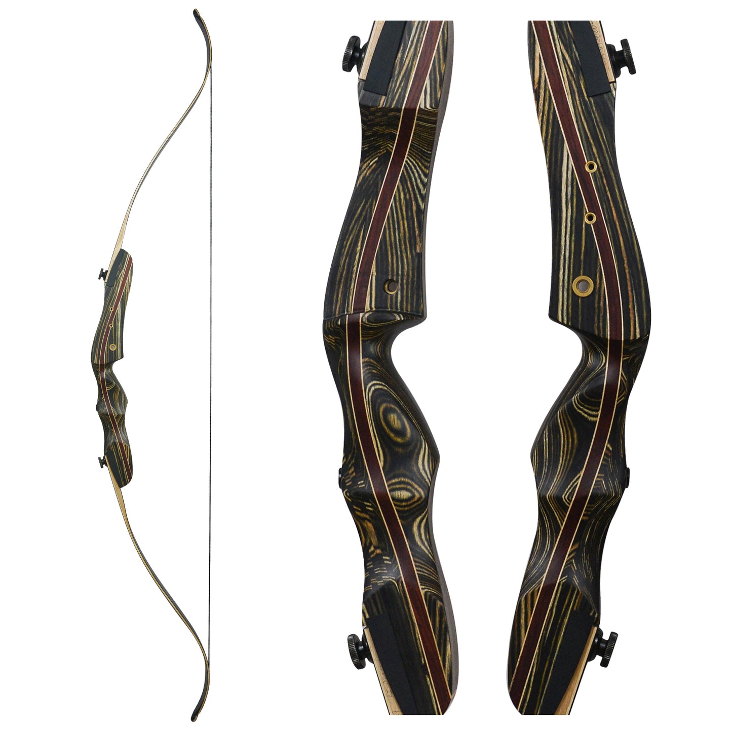 Dseeker Warrior Wooden Takedown Recurve Bow 62 Inch AMO 30-60lb