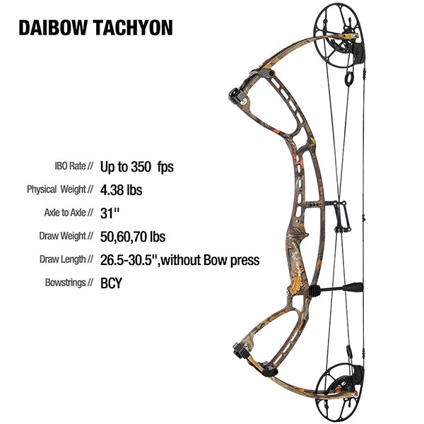 Daibow Tachyon Compound Bow Hunting Compound Bow CNC Riser Right Handed Bow only