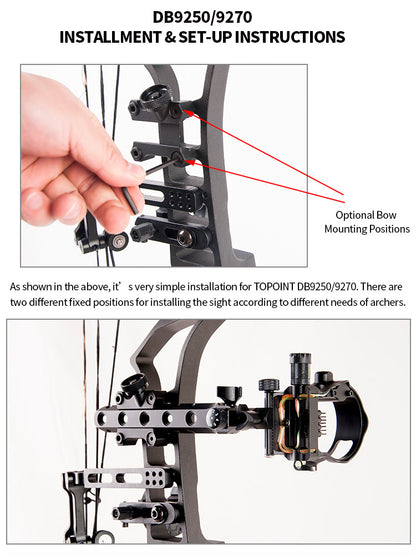 Topoint Compound Bow Sight-DB9150 Black