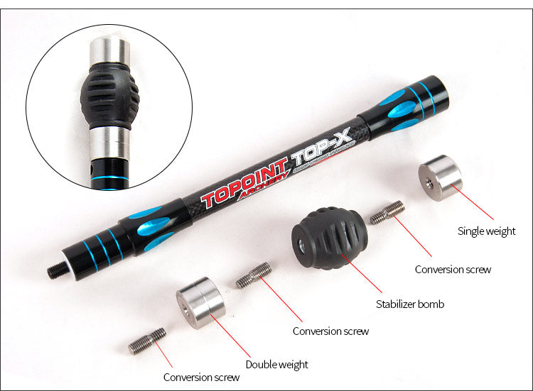Topoint Top-X Carbon Stabilizer set with dampeners For Compound Bow