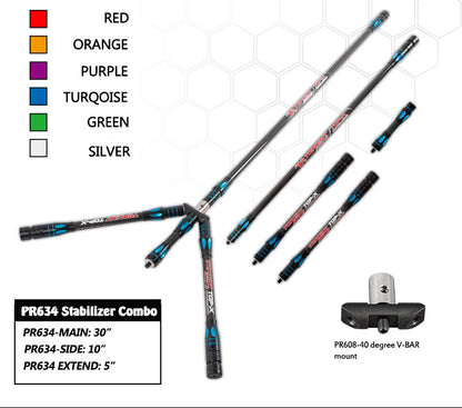 Topoint Top-X Carbon Stabilizer set with dampeners For Compound Bow