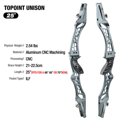 Topoint ILF Target Recurve Bow Package Unison Riser Endeavour Limbs 18-38lb RH