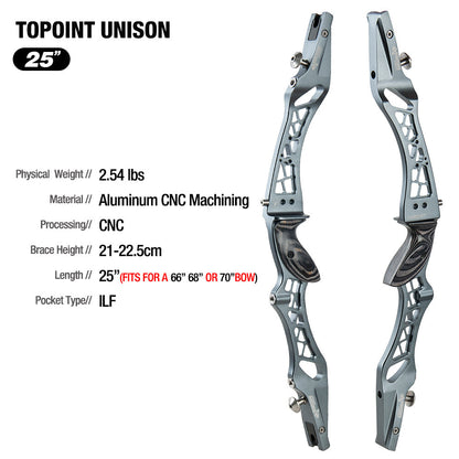 Topoint ILF Target Recurve Bow Package Unison LEFT Hand Riser Endeavour Limbs 18-38lb LH