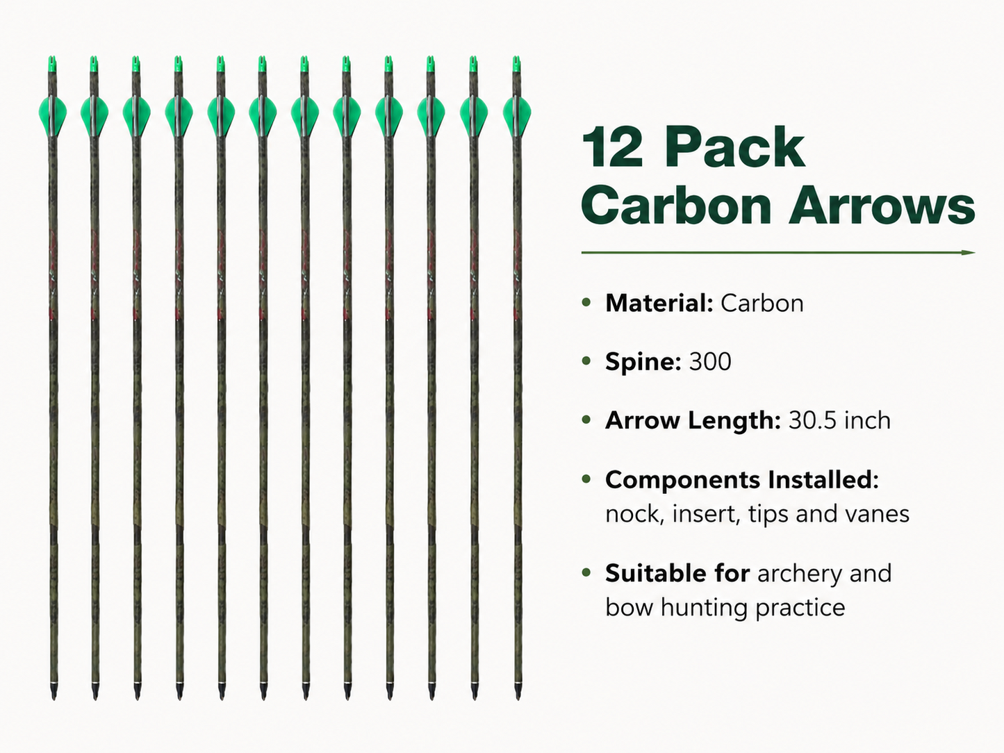 Evercatch Suntales Carbon Camo Arrows Spine 300