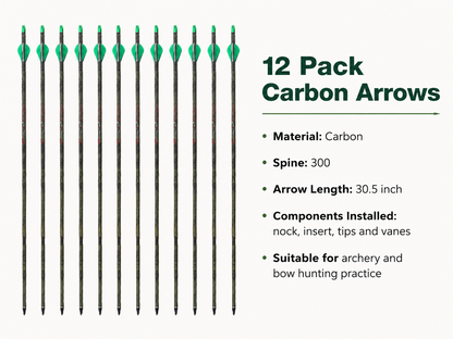 Evercatch Suntales Carbon Camo Arrows Spine 300