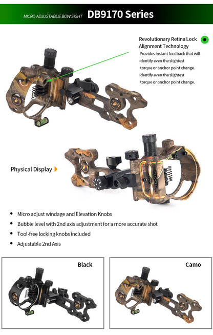 Topoint Compound Bow Sight Retina Lock Alignment DB9250